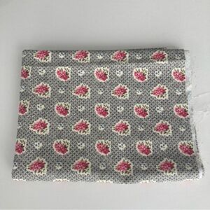 Floral Patterned Fabric in Pink Flowers with Black Backdrop 2 pieces